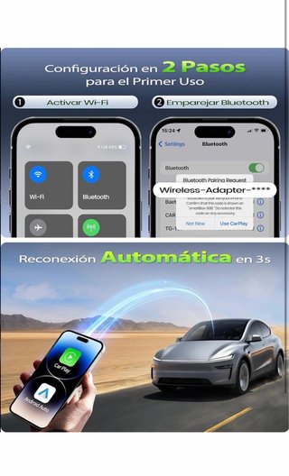 Adaptador CarPlay Inalámbrico Ultra Mini USB Metal