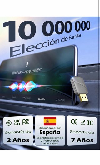 Adaptador CarPlay Inalámbrico Ultra Mini USB Metal