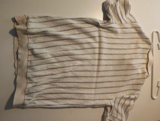 ZARA Camiseta polo rayas beige y gris