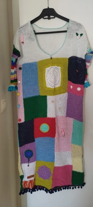 Vestido crochet patchwork Hecho a mano