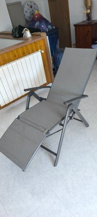 Hamaca jardín reclinable gris aluminio