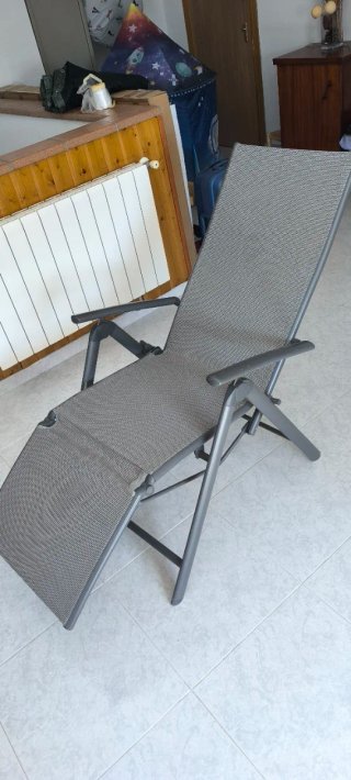 Hamaca jardín reclinable gris aluminio