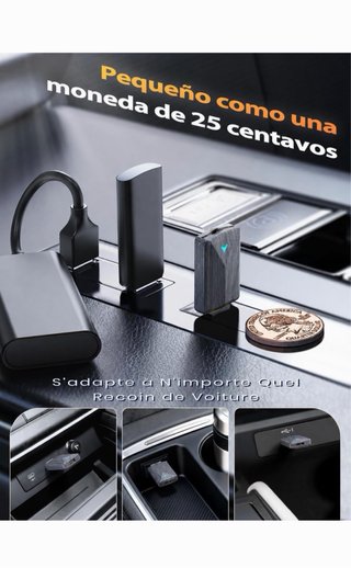 Adaptador CarPlay Inalámbrico Ultra Mini USB Metal