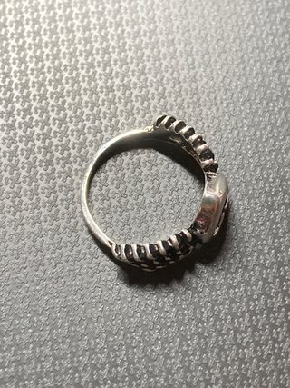 Anillo Corazón Alas Acero Plateado