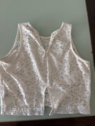 Top crop encaje blanco