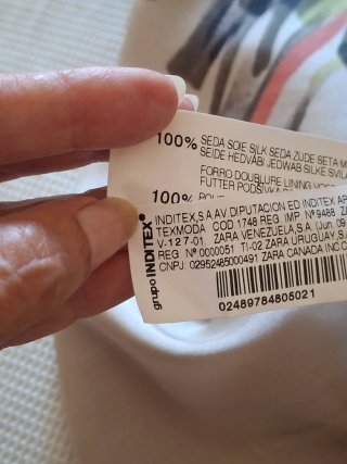 Vestido Zara Seda Estampado Multicolor,
