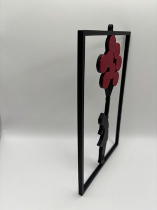 Wall Art 3D Stile Banksy bambina con palloncini