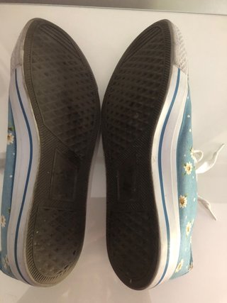 Zapatillas florales azules talla 40 tipo converse