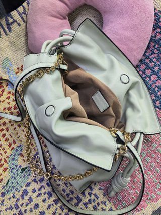 Bolso Loewe Flamenco Clutch Oro Blanco