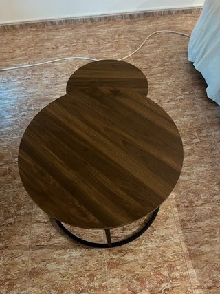 Conjunto 2 mesas centro madera y metal