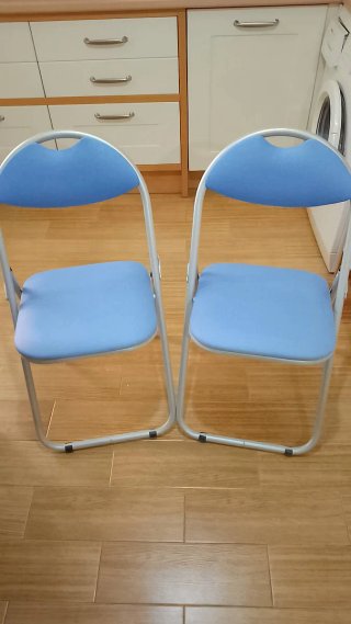 2 Sillas Cocina Plegables Acolchadas Azul