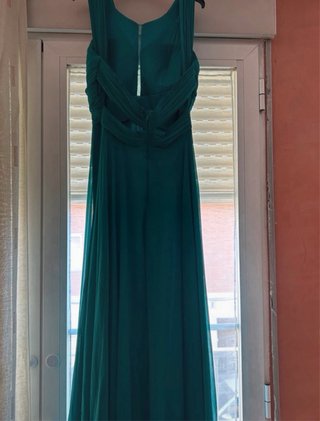 Vestido largo fiesta verde azulado