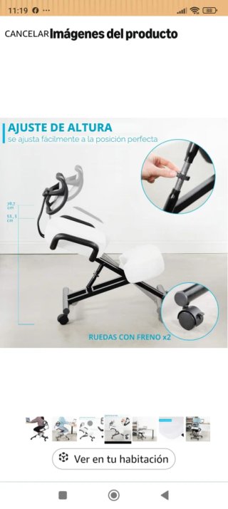 Silla ergonómica con respaldo y ruedas