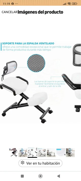 Silla ergonómica con respaldo y ruedas