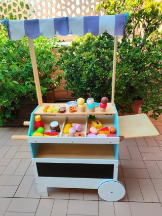 Carretto gelato giocattolo con accessori