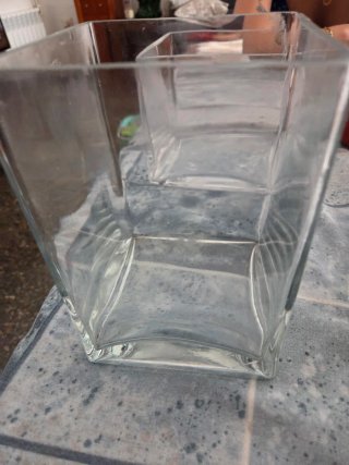 Juego de 3 macetas de cristal cuadradas