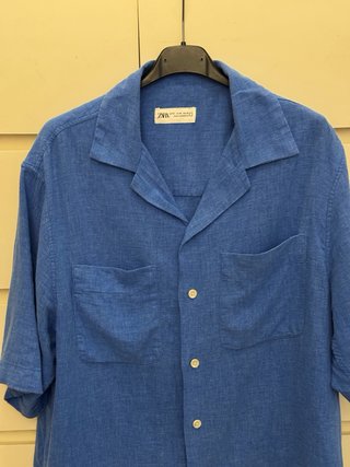 Camicia Zara in lino blu