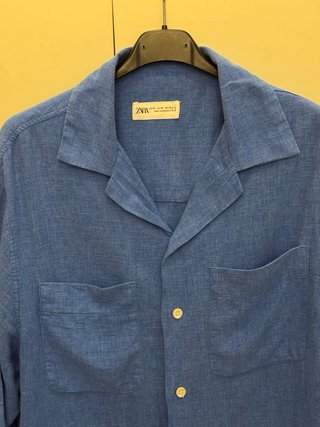Camicia Zara in lino blu