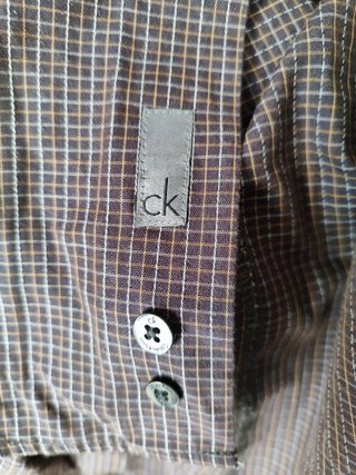 Camisa Calvin Klein Hombre Marrón/Gris