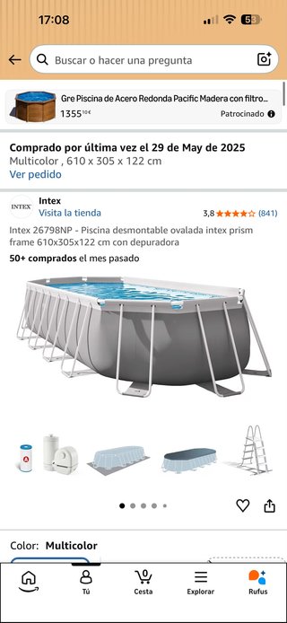 Piscina desmontable Intex Prism Frame ovalada