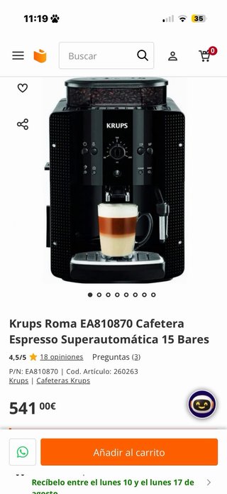 Krups Roma EA810870 Cafetera Espresso Superautomát