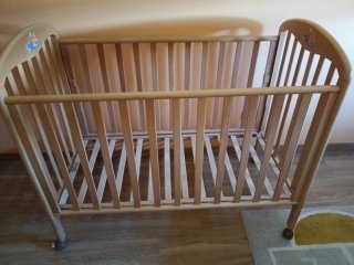 Cuna Oslo Naty de madera con colchón de látex