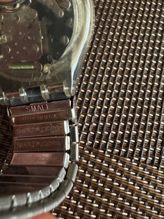 Orologio cronografo Swatch Irony del 1999. Fondo trasparente.