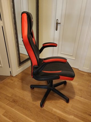 Silla de oficina gaming negra y roja