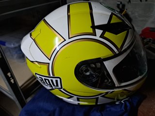 Casco Moto AGV Blanco Negro Amarillo