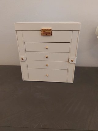 Portagioie grande bianco e oro