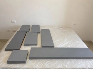 Set di 8 mensole in legno grigio