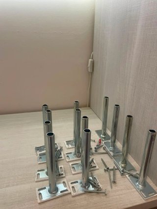 Set di 8 mensole in legno grigio