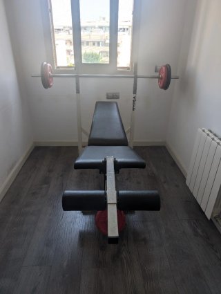 Equipo Gimnasio Casa: Polea, Barra y Discos