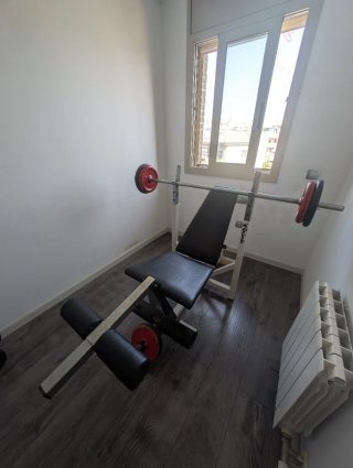 Equipo Gimnasio Casa: Polea, Barra y Discos