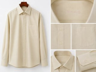 Camisa de vestir hombre manga larga beige