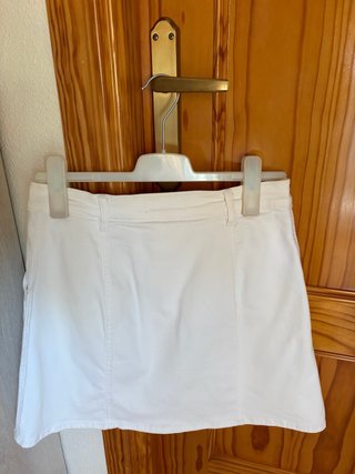 Falda Mango Blanco Botones Talla M