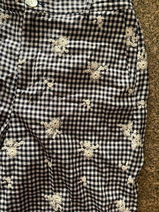 Pantalón ancho Zara cuadros vichy blanco y negro