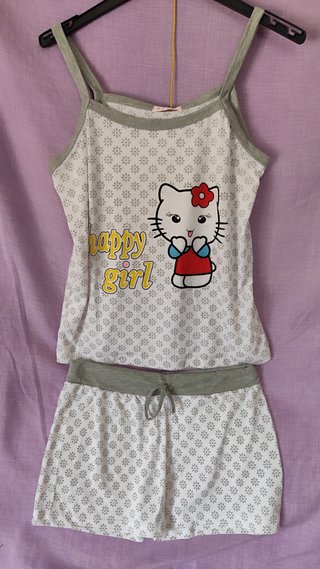 Pijama gris Happy Girl, XXL, tallaje pequeño