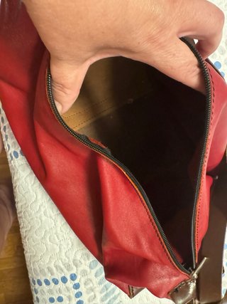 Mochila Talabarte Piel Marrón y Morado