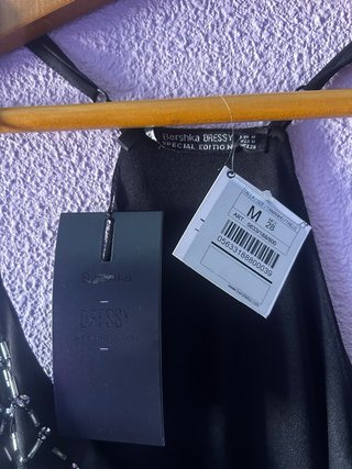 Vestido Bershka negro y plata