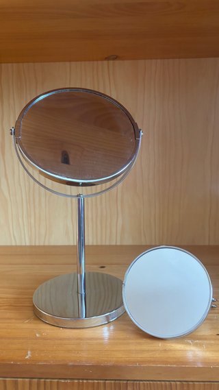 Espejo de aumento plateado