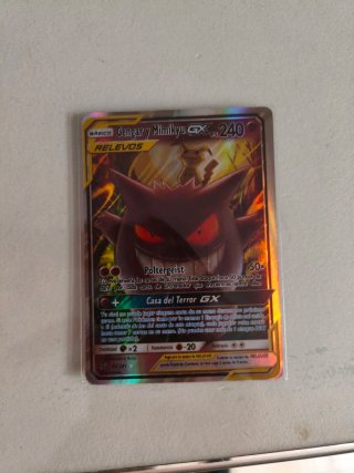 Carta Pokémon Gengar y Mimikyu GX 240 PS