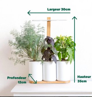 Jardinera con luz 3 macetas Pret a Pousser