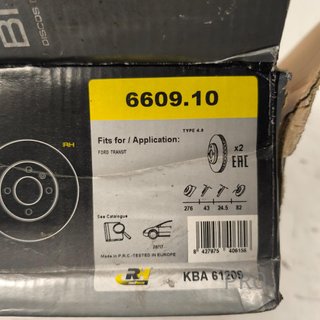JUEGO DISCOS FRENO DELANTEROS FORD TRANSIT NUEVO 660910