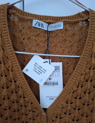 Chaqueta punto Zara mostaza corta