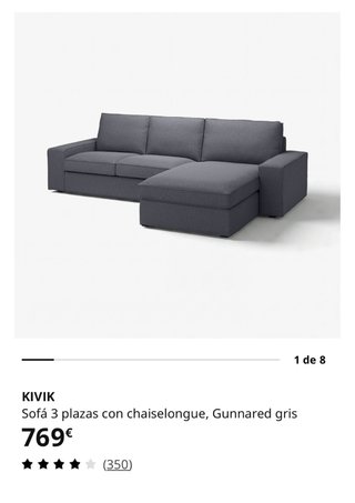 Sofá Kivik Ikea con chaiselongue
