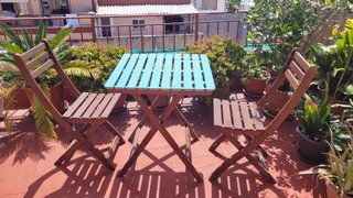 Mesa y 2 Sillas Terraza Madera Ikea