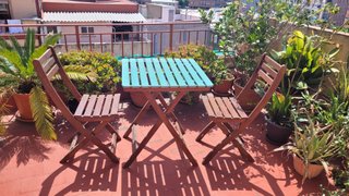 Mesa y 2 Sillas Terraza Madera Ikea