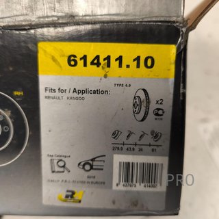JUEGO DISCOS FRENO DELANTEROS RENAULT KANGOO NUEVO 6141110