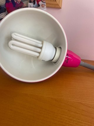 Flexo de escritorio rosa y gris